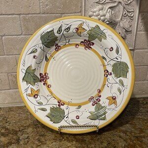 Pier 1 Imports Bowl Plate 10.75 Inch Chateau Napa Hand Painted Pasta Ceramic EUC